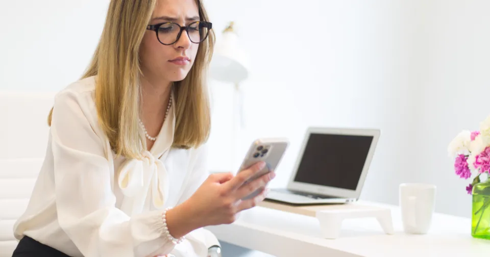 A customer looking something up on a smartphone